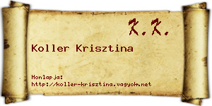 Koller Krisztina névjegykártya